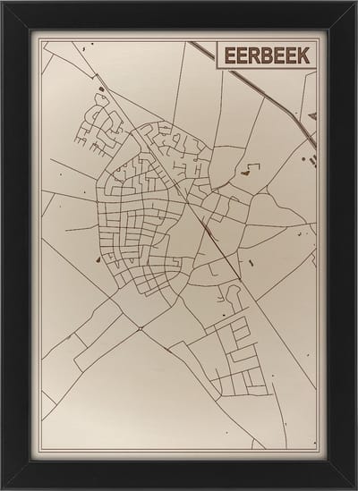 Houten stadskaart van Eerbeek