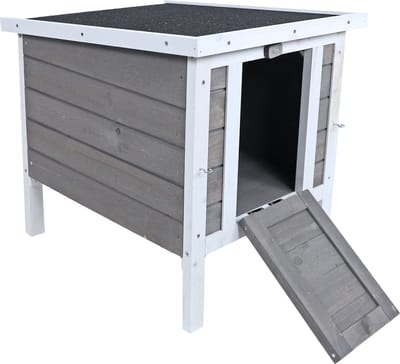 Nachthok Knaagdieren of Kippen - Bouwpakket - Grijs/wit - 42x52x48 cm