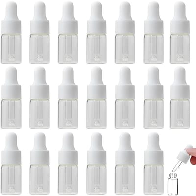 Dailygoods- Pipetfles 3 ml - 20 Stuks - Druppelfles - Mini-fles met Pipet - Hoogwaardig Glas - Corrosiebestendig - Schokbestendig