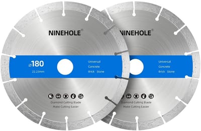 Diamantdoorslijpschijf 180mm - Set van 2 voor Beton, Baksteen, Graniet en Natuursteen