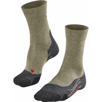 FALKE TK2 Melange Wandelsokken anti blaren, medium padding merinowol sportsokken heren groen - Maat 39-41