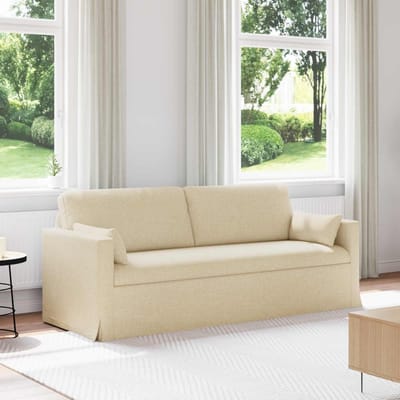 vidaXL - Bank - Crème - 198 - x - 78 - x - 80 - cm - Stof