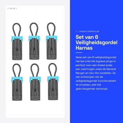 Dailygoods - Set van 6 Veiligheidsgordel Harnas Override Bypass Plugs voor Diverse Voertuigen