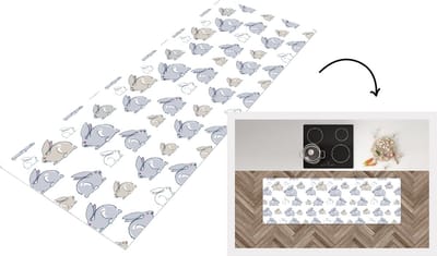 Keukenloper - Loper keuken - Patroon - Konijn - Oor - 150x50 cm - Keukenloper vinyl