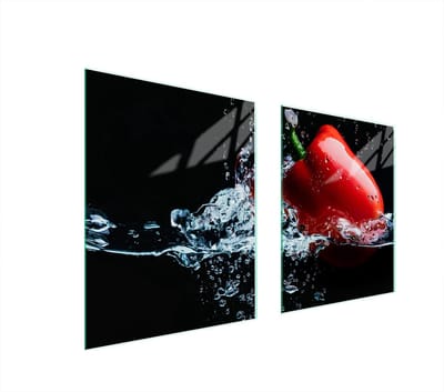 TMK ArtDeko Serie - Snijplank - Beschermplaat Voorkoken - 85x52cm - Paprikapatroon