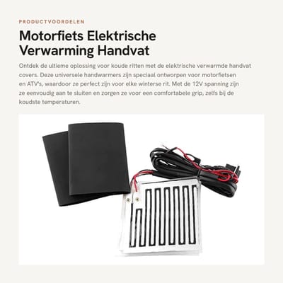 Dailygoods - Motorfiets Elektrische Verwarming Handvat - 12V Verwarmde Grip Pads - Comfortabele Stuur Hand Warmers - Universeel Geschikt - Motorfiets