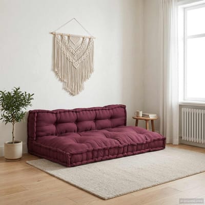 vidaXL - Pallet - Sofa - Kussen - 2 - st - Stof - Bordeaux - 120 - x - 80 - x - 38 - cm
