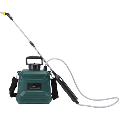 Pulvérisateur de jardin 5L Haute efficacité Longue autonomie Pulvérisateur électrique avec buses Lance rétractable pour nettoyage Désherbage vert