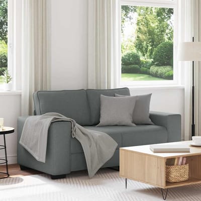 vidaXL - 2-zitsbank - 160x77x82 - cm - stof - donkergrijs