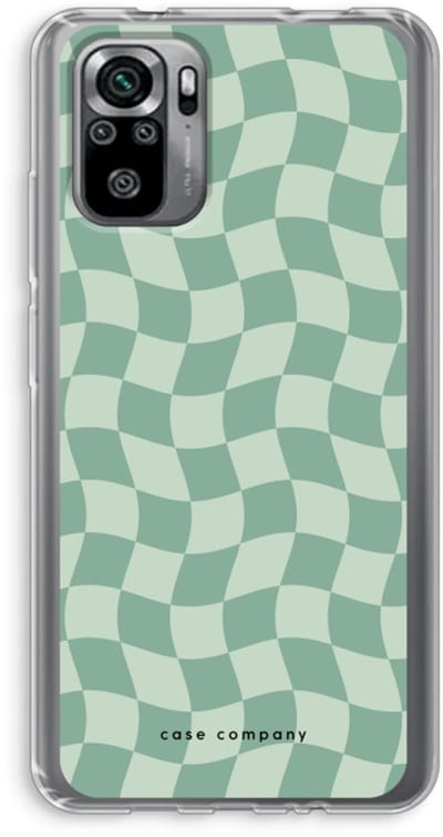 Case Company® - Hoesje geschikt voor Xiaomi Redmi Note 10S hoesje - Grid Groen - Soft Cover Telefoonhoesje - Bescherming aan alle Kanten en Schermrand