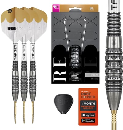 Target Darts Redux 90% Tungsten Swiss Point Steel Tip Dartset 25G Barrel 02 met Pro Grip TAG Shafts en Pro Ultra Flights - Torpedo Vorm met Diamantvormige Grip