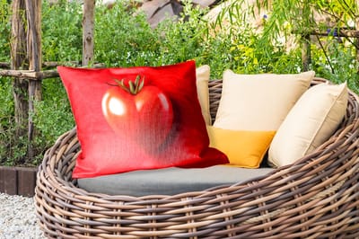 Buitenkussens - Tomaat - Rood - Hart - 60x40 cm - Weerbestendig