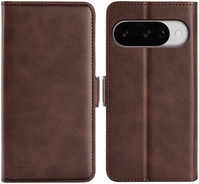 MobyDefend Hoesje - Geschikt voor Google Pixel 10 / Google Pixel 10 Pro - Luxe Wallet Book Case (Sluiting Zijkant) - Bruin