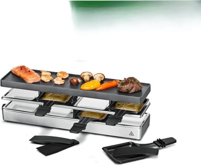 Zyrex® Gourmetstel 4 personen - Gourmetstellen - Gourmet - Zilver - 44cm x 14cm x 11cm