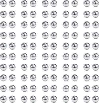 100 stuks piercingballetjes, zilver roestvrij staal, vervanging, lippen, labret, rook, tongen, navel, barbell, septum, balletje, set voor 16G 1,2 mm schroefdraad, piercing, sieraad 2,5 mm, 3