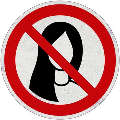 Loshangend haar verboden verbodsbord | Sign Again materiaal | 10 cm