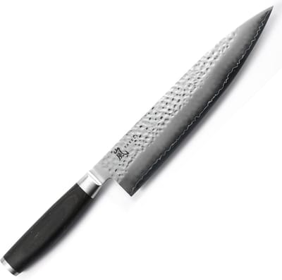 Yaxell Taishi Koksmes 24 cm – VG-10 Staal – Hardheid 61 HRC – Tsuchime Afwerking – Gehamerd Lemmet – Zwart Pakka Beukenhout Handvat