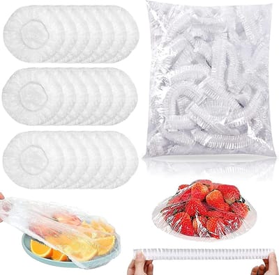 300 Stuks Sealing Bags voor Voedselopslag - Herbruikbare Elastische Deksel Covers voor Groenten en Versheid Bescherming Thuis