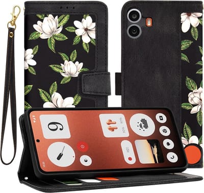 Hoesje geschikt voor Nothing CMF Phone 1 - Techsuit FlipCraft Book Wallet Case met koord - Flowers of the Dawn