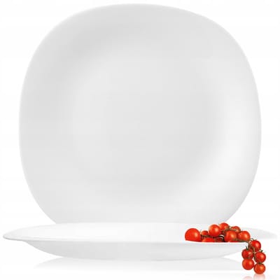 Festa Italia Bord Rand 28cm - Wit Gehard Glas, Vierkant