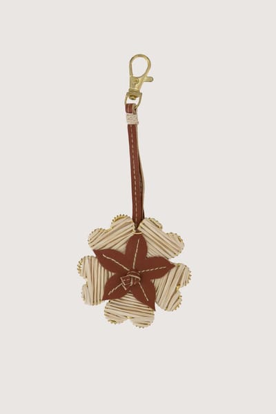 Zusss Tas/Sleutel Hanger Bloem PU 100% PU Leer Brown