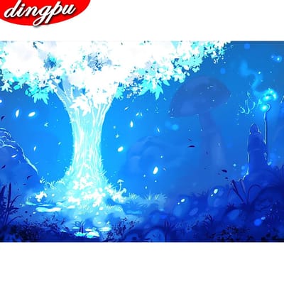 5D Diamond schilderij landschap volledige boor borduurwerk waterval woondecoratie mozaïek handgemaakt cadeau 20X30CM blue
