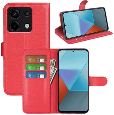 MobyDefend Hoesje - Geschikt voor Xiaomi Redmi Note 13 Pro 5G - Kunstleren Wallet Book Case (Sluiting Voorkant) - Rood