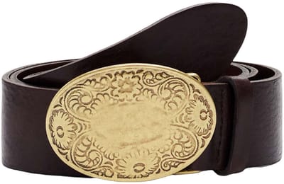 Desigual Leren riem Tabasco Leather Belt W90 Fresh Chocolat donkerbruin