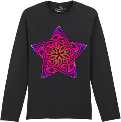 Celtic Knot Five Star Purple The Coloured House Longsleeve T-shirt XXL