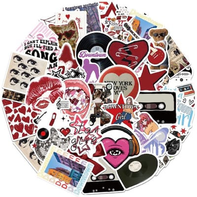 Dailygoods- Stickers 100 Stuks - Waterdichte Stickers - PVC Zelfklevend - Modieuze/Retrò Stickers - Decoratie voor Notitieboeken/Computers - Maten 4-8 cm - Decoratiestickers