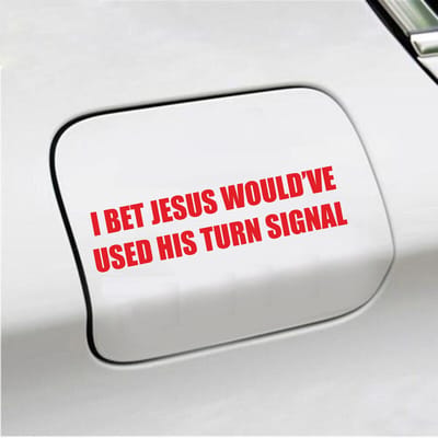 Bumpersticker - I Bet Jesus - 3,5 X 14,8 - Rood