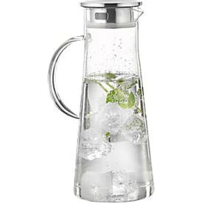 ESMEYER Faro glazen karaf 1,7 L borosilicaatglas, hittebestendig, 18/10 roestvrij staal/siliconen deksel, h 285 mm