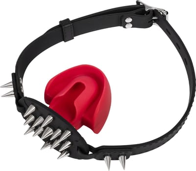 Rimba - Mondknevel met Bit en Studs — Zwart/Rood