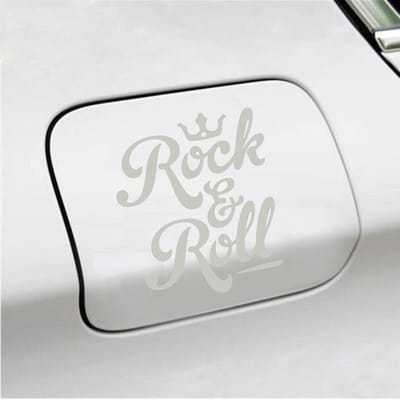Bumpersticker - Rock & Roll - 11,3 X 13 - Zilver
