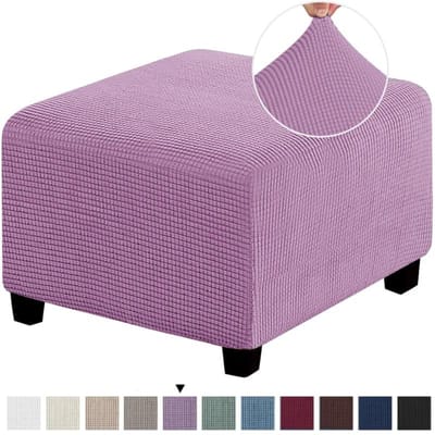 3 Maten Vierkant Jacquard Duurzaam Stretch Voetenbank Ottoman Hoes Opvouwbare Opbergkruk Meubelbeschermer Slipcover S
