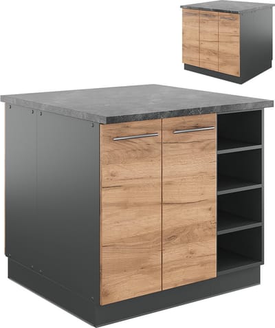 Vicco Fame-Line Keukeneiland – 90 cm zonder werkblad Eik goud/antraciet