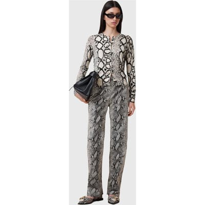 AllSaints Saige Snake Trouser Natural White Taglia: 12 | Pantaloni da completo Outlet | Donna | Bianco
