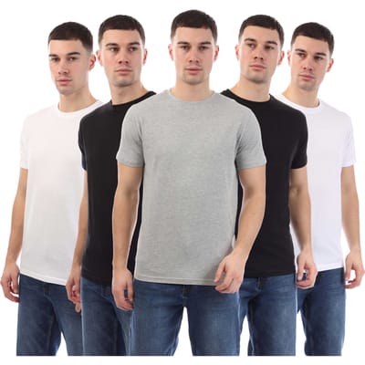 Duck and Cover Heren Caplaz Mouw T-shirt met print (5-pack) (Veelkleurig)