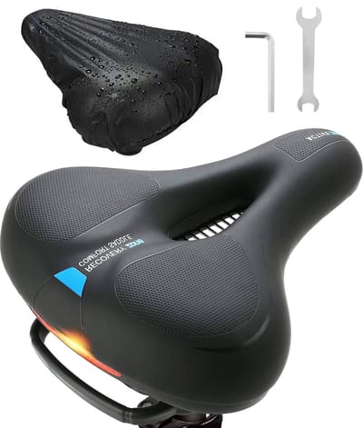 Dayshake Fietszadel - Incl. Zadelhoes - Reflecterend en Ventilerend - Heren / Dames - Waterdicht Fiets Zadel - Zwart