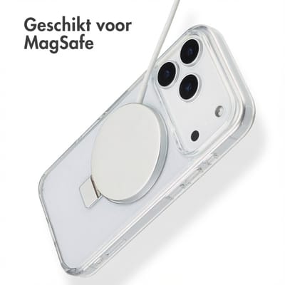 Accezz Hoesje - Geschikt voor Apple iPhone 17 Pro - Ring Stand Backcover geschikt voor MagSafe - Transparant