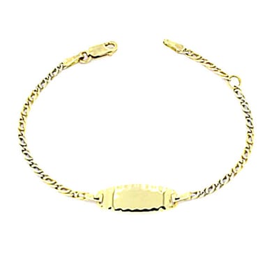 Juwelier Zwartevalk 14 karaat gouden kinder plaat armband - 13.118/13-15cm