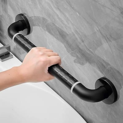 Veiligheidsbeugel Badkamer - Douchegreep Toiletsteun - Veilig Bewegen - Roestvrij Staal - 40 cm - Zwart