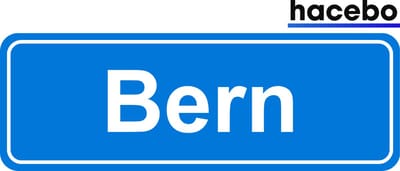 Hacebo - Plaatsnaam Sticker - 29x10 CM - Bern sticker - Verkeersborden sticker - grappige cadeaus - Bern