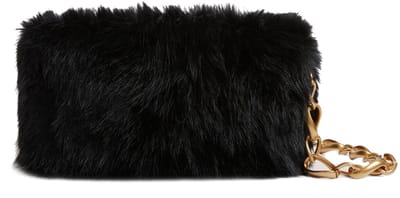 Ted Baker schoudertas clutch Cuddles Faux Fur Clutch Bag Black zwart