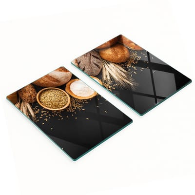 Decoratieve glazen snij- en serveerplanken voor brood en tarwe, 2x40x52 cm