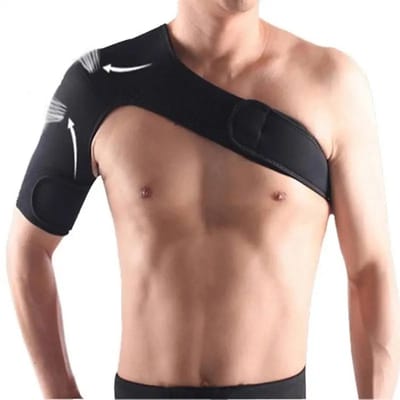 BukkitBow - Schouderbrace Rechts - Verstelbaar Klittenband - Orthopedisch & Ademend - One Size (valt klein) - Ondersteuning bij Schouderpijn - Rechts - Zwart