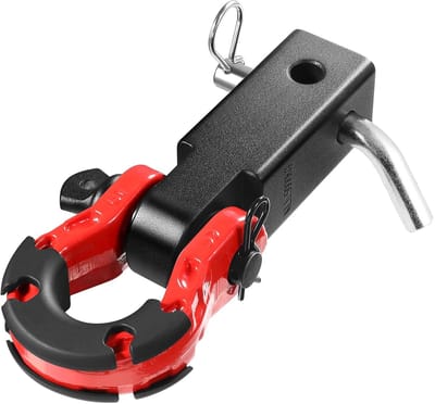 Famanu – Aanhangerhaak, geschikt voor 2 inch trekhaken, breukvastheid 16, 900 kg, D-ringbeugel met trekhaak-veiligheidspen, robuuste sleepaccessoires voor vrachtwagens