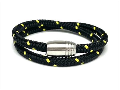 NIEUW! Jolla - heren armband - wikkelarmband - magneet - staal - gevlochten touw - Steel Rope - Salamander - Medium