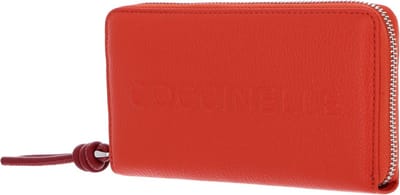 COCCINELLE Leren Portemonnee Metallic Soft Wallet Grained Leather Gazpacho / Sangria Oranje