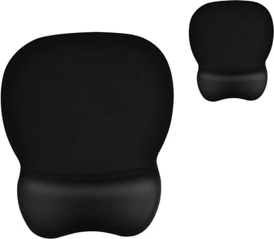 Muismat met polssteun-polssteun muis-2-delige muismat met polssteun - Gamingmuismat - Muismat met traagschuim en antislip onderkant - Ultradunne en duurzame muismat - Computer-/thuiswerkaccessoire - Zwart - 24x21x2 cm
